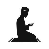 musulmano uomo pregando silhouette vettore illustrazione