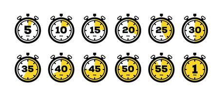 Timer icona collezione. simbolo Timer su un' bianca sfondo. impostato di Timer vettore icone.set di Timer e cronometro icone. cucinando tempo simboli e etichette