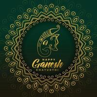 bellissimo etnico ganesh Chaturthi saluto sfondo design vettore