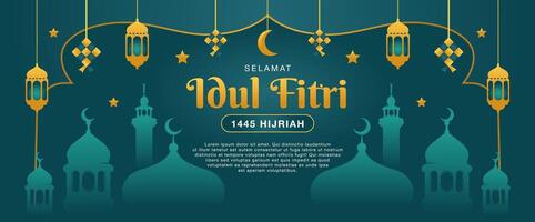 eid al Fitr bandiera design vettore