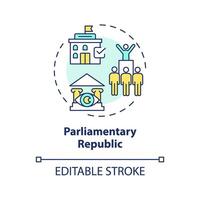 parlamentare repubblica Multi colore concetto icona. federale governo politica. politico feste, senato legislatori. il giro forma linea illustrazione. astratto idea. grafico design. facile per uso vettore