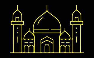 moschea linea arte. vettore illustrazione di moschea nel linea arte stile.