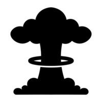 nero vettore fungo nube icona isolato su bianca sfondo