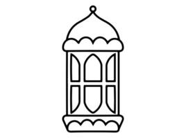 islamico lanterna telaio linea arte vettore