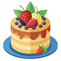 bellissimo colorato Immagine di un' compleanno torta. torta con candele su esso vettore