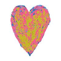 illustrazione vettoriale colorata di forma di cuore disegnata con pastelli a gesso. elementi per il design biglietto di auguri, poster, banner, post sui social media, invito, vendita, brochure, altro design grafico