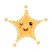 vettore colorato disegnare a mano llustrations di cute star sorridente. usalo per il tuo design per biglietti di auguri, vivaio, poster, biglietti, feste di compleanno, design di carta da imballaggio, stampe di t-shirt per bambini