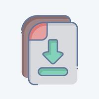 icona file Scarica. relazionato per apprendimento simbolo. scarabocchio stile. semplice design illustrazione vettore
