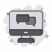 icona linguaggio tutorial. relazionato per apprendimento simbolo. comico stile. semplice design illustrazione vettore