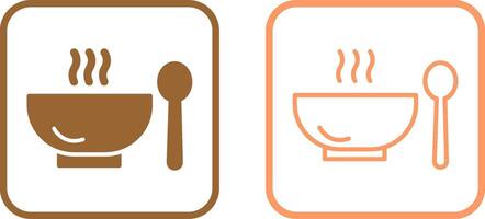 zuppa, cibo, ciotola, pasto, caldo, cucchiaio, vettore icona