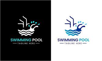 ai generato nuoto piscina simbolo icona logo vettore concetto acqua mare