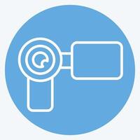icona video telecamera. relazionato per pattinando simbolo. blu occhi stile. semplice design illustrazione vettore