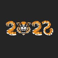 buon anno 2022. l'anno della tigre vettore