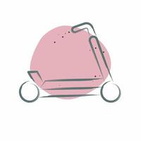 icona calcio scooter. relazionato per pattinando simbolo. colore individuare stile. semplice design illustrazione vettore