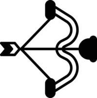 arco e freccia glifo e linea vettore illustrazione