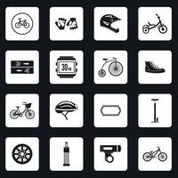 set di icone in bicicletta, stile semplice vettore