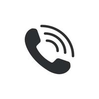 telefono, mobile icona stile piano isolato su priorità bassa bianca. simbolo del telefono. chiamata illustrazione vettoriale segno per web e mobile app vettore gratis