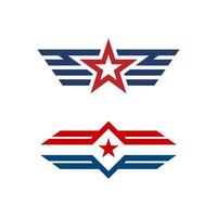 illustrazione vettoriale dell'icona del distintivo dell'ala del falco dell'esercito