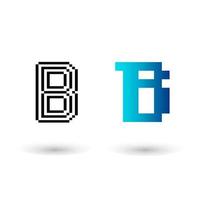 disegno grafico astratto pixel lettera b vettore