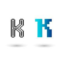 disegno grafico lettera k astratto pixel vettore