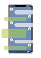 Smartphone con interfaccia SNS isolato su uno sfondo bianco. vettore