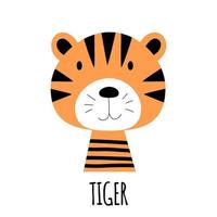 carino piccola icona animale tigre. illustrazione vettoriale