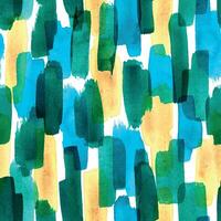 acquerello macchie e spazzola colpi di turchese, blu e ocra colori. acquerello illustrazione, senza soluzione di continuità modello, semplice, astratto, nel marino colori. per tessuti, tessuti, sfondo vettore