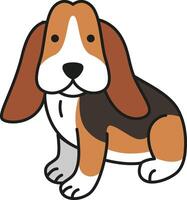 carino bassetto cane da caccia cane vettore illustrazione