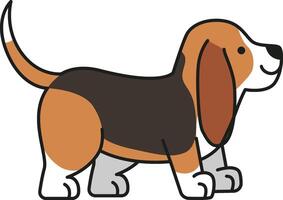 carino bassetto cane da caccia cane vettore illustrazione