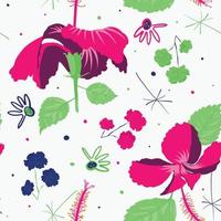 fiorire subtropicale ibisco sabdariffa astratto ripetitivo download immagine per tappezzeria, tappezzeria e decorazione d'interni in tessuto cambrico colorato in cotone. vettore