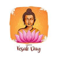 contento Vesak giorno o mahavir jayanti sfondo con signore Budda vettore