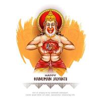 contento hanuman jayanti indiano Festival decorativo sfondo design vettore