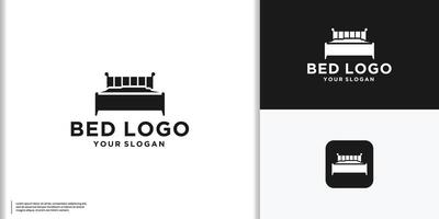 creativo premio di simbolo letto mobilia logo. lusso universale interno design logotipo idea simbolo vettore