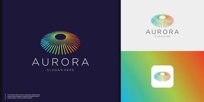 il aurora logo ispirazione. pendenza verde colore il branding moderno futuro vettore