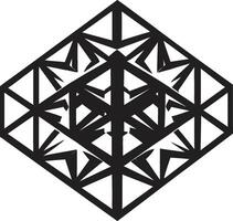 astratto matrice vettore nero logo design con dinamico geometrico forme etereo equilibrio elegante nero icona con astratto geometrico modelli nel vettore