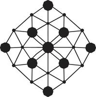 astratto matrice vettore logo con dinamico nero geometrico forme etereo equilibrio nero emblema raffigurante astratto geometrico design nel vettore