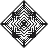 quantistico contorni elegante emblema in mostra astratto geometrico forme nel vettore astratto eleganza nero icona con vettore logo e dinamico geometrico disegni