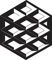 forma sinfonia elegante nero icona raffigurante vettore logo con astratto modelli quantistico matrice vettore logo design in mostra astratto nero geometrico forme