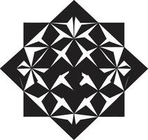 effimero geometria elegante vettore logo design con nero astratto geometrico modelli dinamico prospettive monocromatico emblema di astratto geometrico forme nel vettore