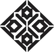 dimensionale armonia monocromatico icona di astratto geometrico forme nel vettore dinamico simmetria nero emblema in mostra astratto geometrico design nel vettore