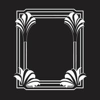 affascinante Linee monocromatico vettore logo con arte deco telaio Vintage ▾ opulenza elegante icona illustrare arte deco telaio nel nero