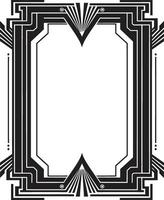 elegante eredità nero emblema con arte deco telaio nel monocromatico simmetria raffinato elegante vettore logo di arte deco telaio