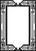 abilità artistica svelato nero emblema in mostra arte deco telaio nel monocromatico elegante eredità vettore logo di elegante nero icona con arte deco telaio