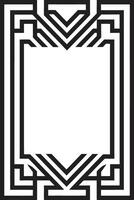 deco essenza monocromatico emblema in mostra arte deco telaio nel vettore eterno fascino nero vettore logo con arte deco telaio design