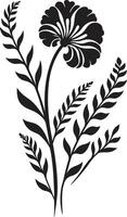 sussurra di natura vettore logo design con nero botanico florals floreale eleganza nero vettore logo design con botanico fioriture