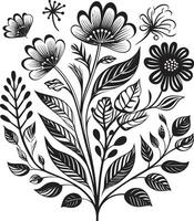 sussurra di natura vettore logo design con nero botanico florals floreale eleganza nero vettore logo design con botanico fioriture