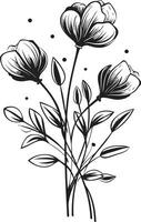 nature sinfonia elegante vettore logo design con nero florals botanico bellezza monocromatico emblema con elegante floreale design