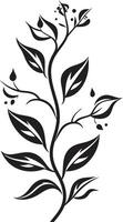 giardino serenità elegante vettore logo, nero botanico florals enigmatico mazzo nero emblema, botanico floreale eleganza