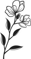 senza tempo giardino elegante nero icona per botanico florals nature sinfonia elegante vettore logo, nero florals