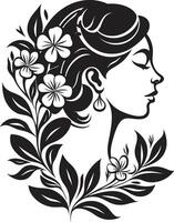 infinito fiori elegante emblema, vettore logo nel nero senza tempo giardino elegante nero icona per botanico florals